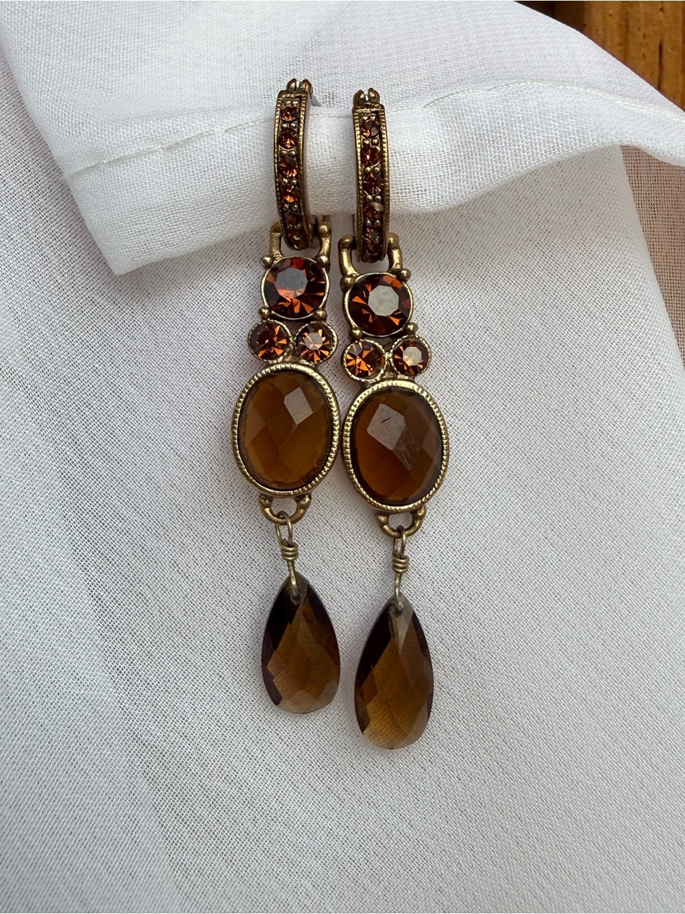 Vintage Liz Claiborne Glass Teardrop Earrings